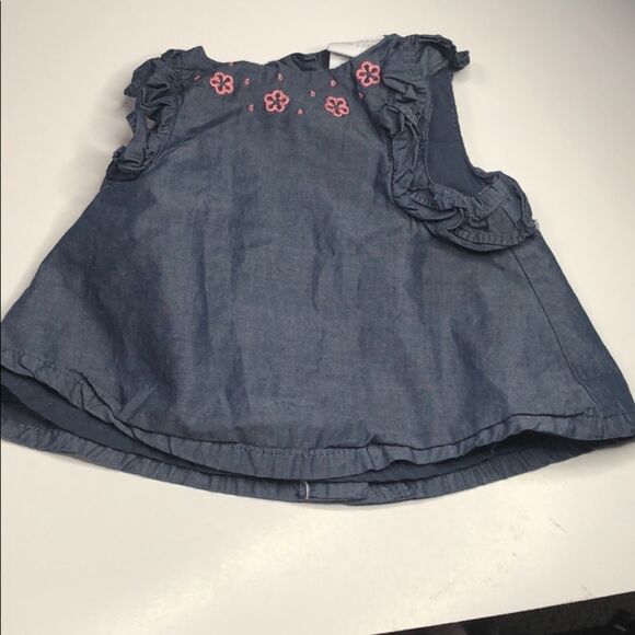 🍭6/$30 Dylan and Abby Chambray Baby Infant Girl’s Short Sleeve Shirt - 0-3 m - Picture 4 of 7